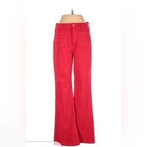 High rise vintage flare red jeans